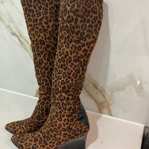Bottes Stuart Weitzman Léopard Scintillant - Talons Compensés (Wedges)